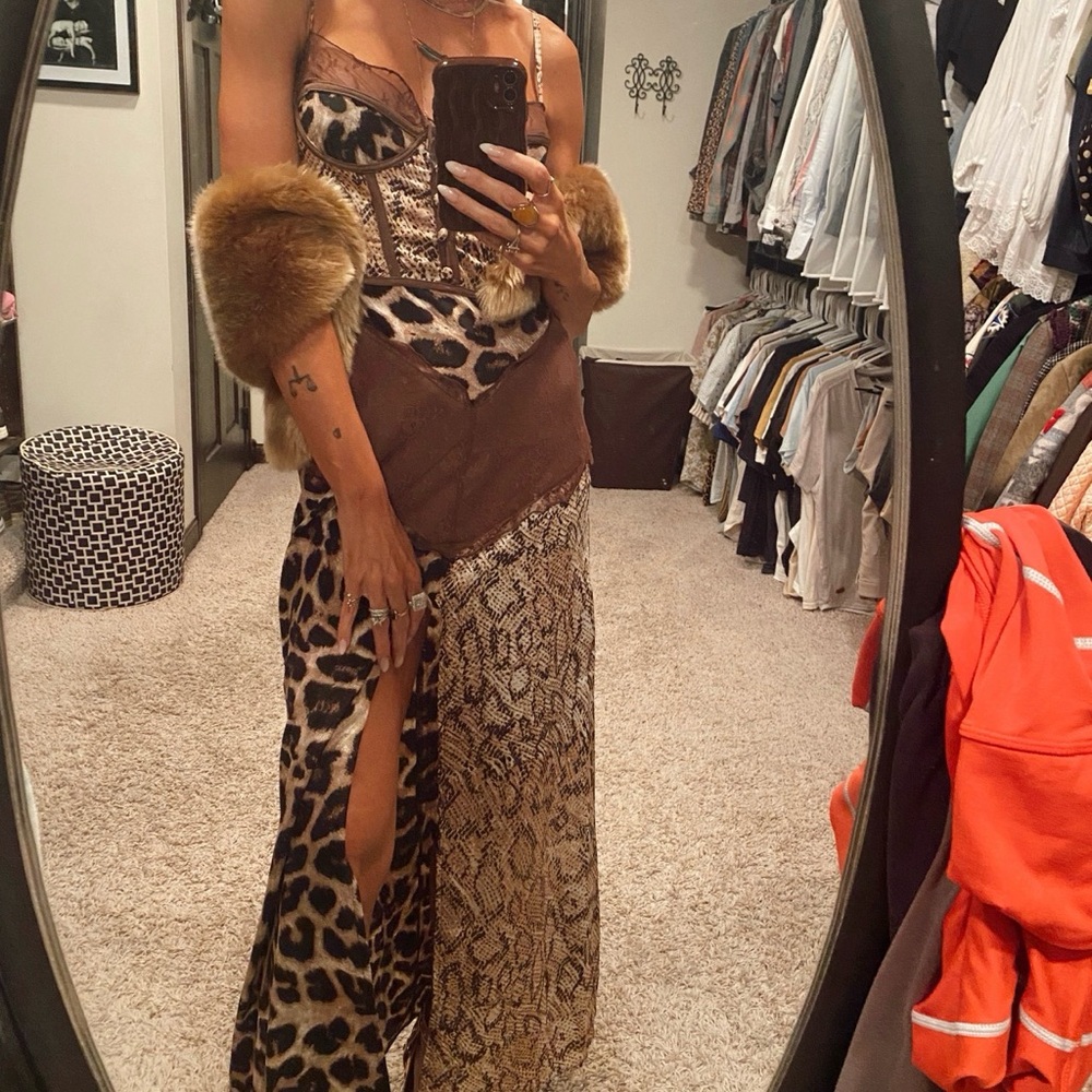 PTT mixed cheetah corset maxi.